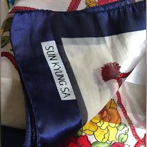 SUNKYUNG SA designer silk scarf